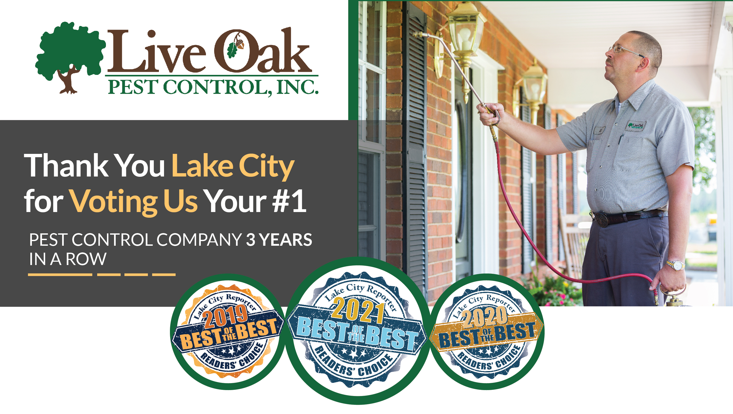 Live Oak Pest Control - Lake City Reporter Best of the Best in Pest Control Service 2021 Winner